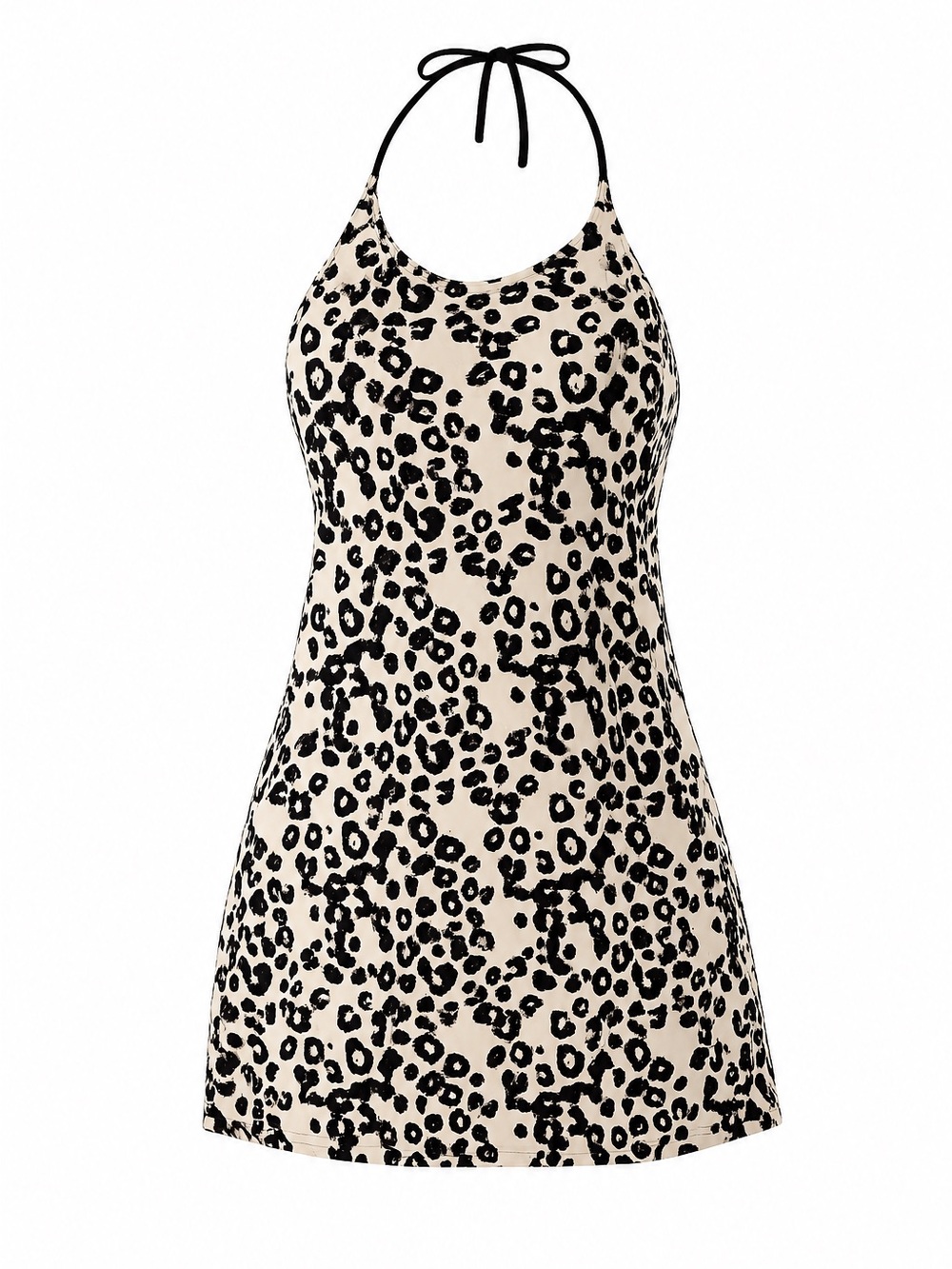Womens Leopard Print Swim Cover Up XS Dress Strappy Beach Coverup Mini Sundress - Picture 7 of 7